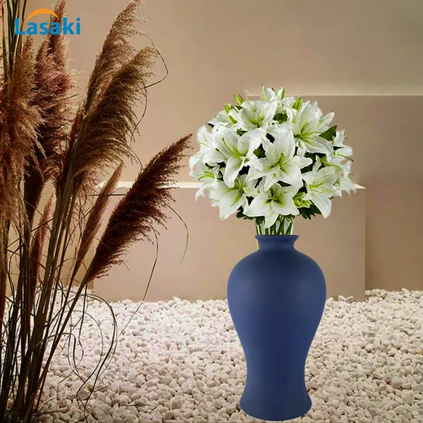 Apsara_Big_Blue_Ceramic_Flower_Vase_For_Living_Room,_Bedroom,_Dining_Table,_Home_Decoration,_Artificial_Flowers_(D_-_14_X_H_-_25_Cm)