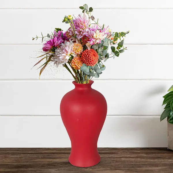 Apsara_Big_Red_Ceramic_Flower_Vase_For_Living_Room,_Bedroom,_Dining_Table,_Home_Decoration,_Artificial_Flowers_(D_-_14_X_H_-_25_Cm)