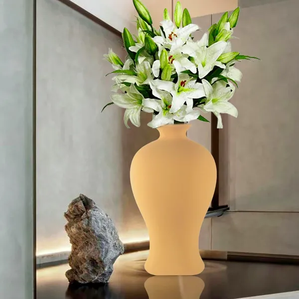 Apsara_Big_Ginger_Ceramic_Flower_Vase_For_Living_Room,_Bedroom,_Dining_Table,_Home_Decoration,_Artificial_Flowers_(D_-_14_X_H_-_25_Cm)