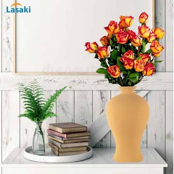 Apsara_Big_Ginger_Ceramic_Flower_Vase_For_Living_Room,_Bedroom,_Dining_Table,_Home_Decoration,_Artificial_Flowers_(D_-_14_X_H_-_25_Cm)