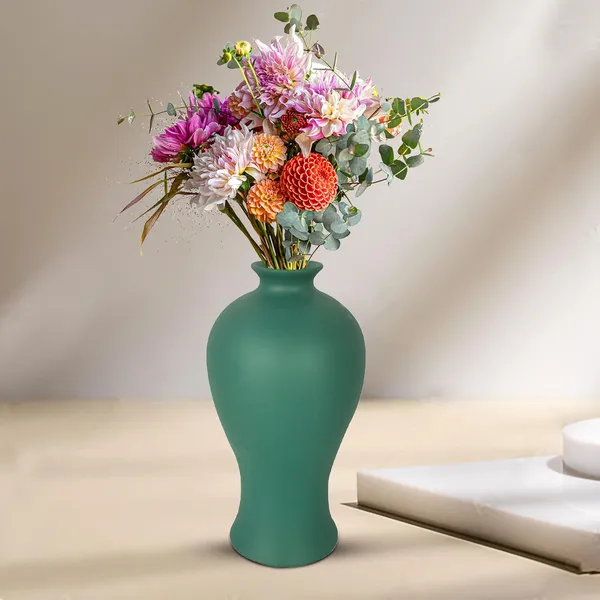 Apsara_Big_Deep_Jungle_Ceramic_Flower_Vase_For_Living_Room,_Bedroom,_Dining_Table,_Home_Decoration,_Artificial_Flowers_(D_-_14_X_H_-_25_Cm)