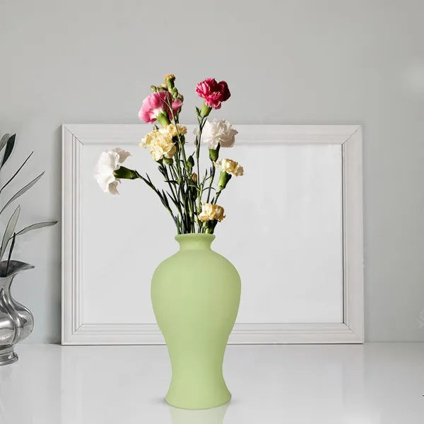 Apsara_Small_Mint_Ceramic_Flower_Vase_For_Living_Room,_Bedroom,_Dining_Table,_Home_Decoration,_Artificial_Flowers_(D_-_11.5_X_H_-_20_Cm)