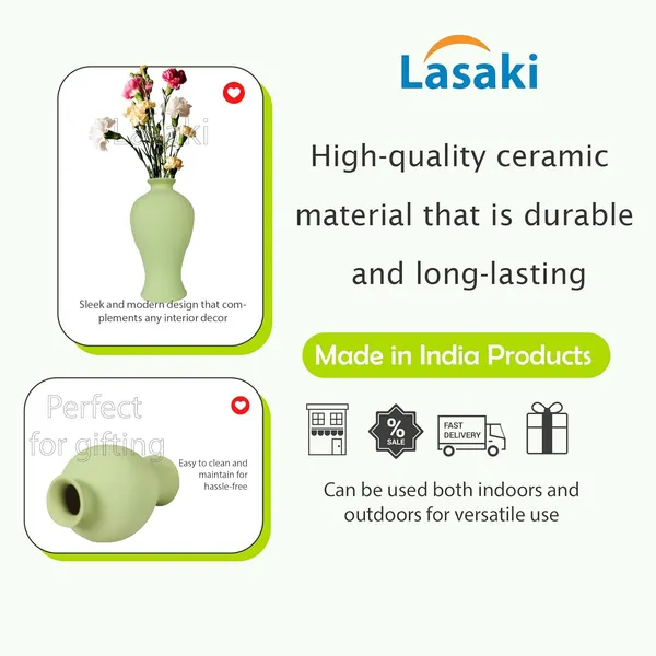 Apsara_Small_Mint_Ceramic_Flower_Vase_For_Living_Room,_Bedroom,_Dining_Table,_Home_Decoration,_Artificial_Flowers_(D_-_11.5_X_H_-_20_Cm)