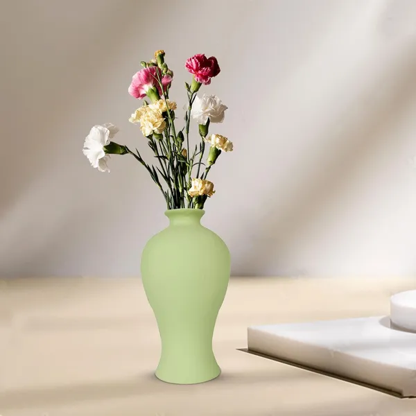 Apsara_Small_Mint_Ceramic_Flower_Vase_For_Living_Room,_Bedroom,_Dining_Table,_Home_Decoration,_Artificial_Flowers_(D_-_11.5_X_H_-_20_Cm)