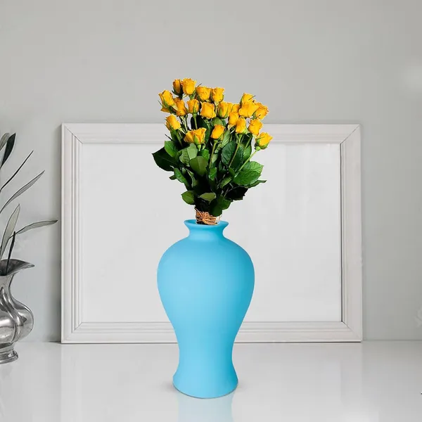 Apsara_Small_Aqua_Ceramic_Flower_Vase_For_Living_Room,_Bedroom,_Dining_Table,_Home_Decoration,_Artificial_Flowers_(D_-_11.5_X_H_-_20_Cm)