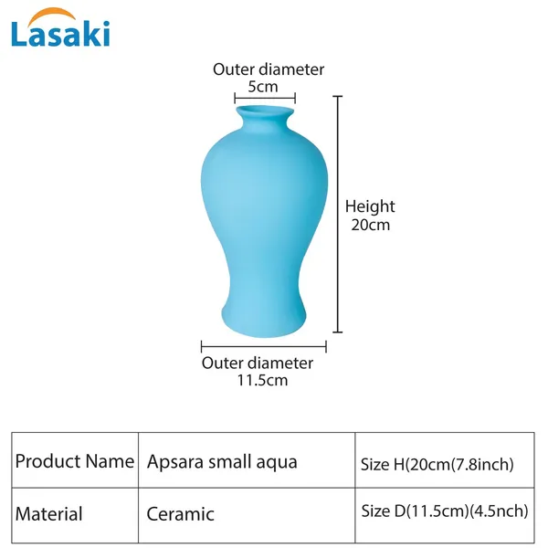 Apsara_Small_Aqua_Ceramic_Flower_Vase_For_Living_Room,_Bedroom,_Dining_Table,_Home_Decoration,_Artificial_Flowers_(D_-_11.5_X_H_-_20_Cm)