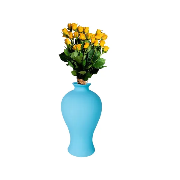 Apsara_Small_Aqua_Ceramic_Flower_Vase_For_Living_Room,_Bedroom,_Dining_Table,_Home_Decoration,_Artificial_Flowers_(D_-_11.5_X_H_-_20_Cm)