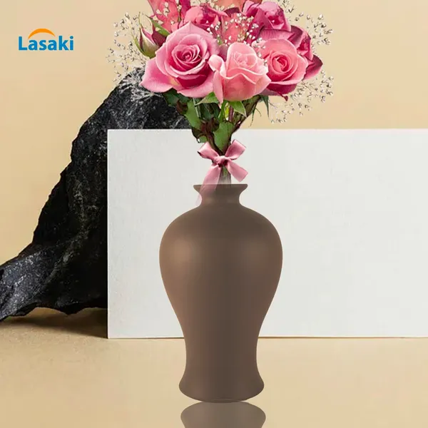 Apsara_Small_Truffle_Ceramic_Flower_Vase_For_Living_Room,_Bedroom,_Dining_Table,_Home_Decoration,_Artificial_Flowers_(D_-_11.5_X_H_-_20_Cm)