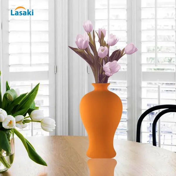 Apsara_Small_Lily_Ceramic_Flower_Vase_For_Living_Room,_Bedroom,_Dining_Table,_Home_Decoration,_Artificial_Flowers_(D_-_11.5_X_H_-_20_Cm)