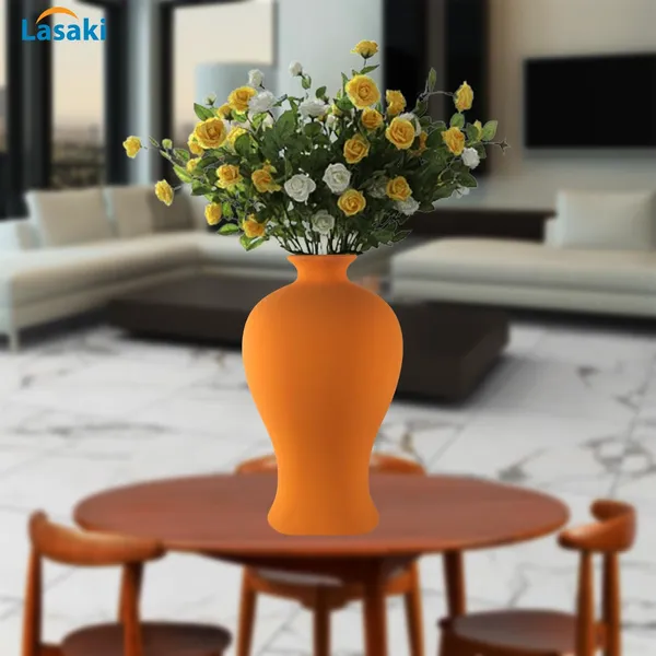 Apsara_Small_Lily_Ceramic_Flower_Vase_For_Living_Room,_Bedroom,_Dining_Table,_Home_Decoration,_Artificial_Flowers_(D_-_11.5_X_H_-_20_Cm)