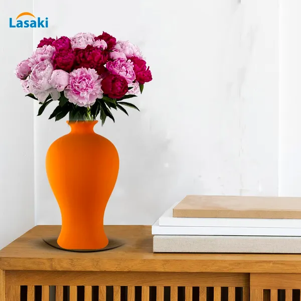 Apsara_Small_Lily_Ceramic_Flower_Vase_For_Living_Room,_Bedroom,_Dining_Table,_Home_Decoration,_Artificial_Flowers_(D_-_11.5_X_H_-_20_Cm)