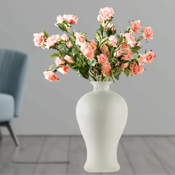 Apsara_Small_White_Ceramic_Flower_Vase_For_Living_Room,_Bedroom,_Dining_Table,_Home_Decoration,_Artificial_Flowers_(D_-_11.5_X_H_-_20_Cm)