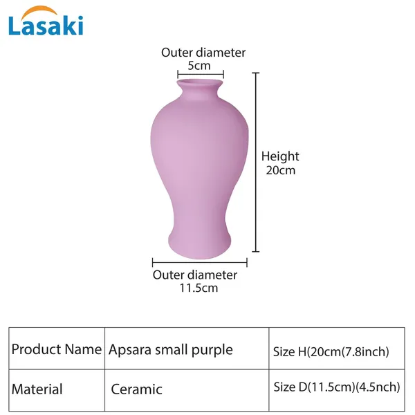 Apsara_Small_Purple_Ceramic_Flower_Vase_For_Living_Room,_Bedroom,_Dining_Table,_Home_Decoration,_Artificial_Flowers_(D_-_11.5_X_H_-_20_Cm)