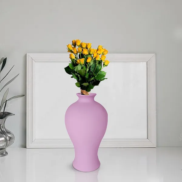 Apsara_Small_Purple_Ceramic_Flower_Vase_For_Living_Room,_Bedroom,_Dining_Table,_Home_Decoration,_Artificial_Flowers_(D_-_11.5_X_H_-_20_Cm)