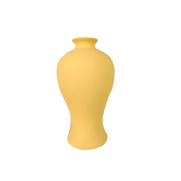 Apsara_Small_Saffron_Ceramic_Flower_Vase_For_Living_Room,_Bedroom,_Dining_Table,_Home_Decoration,_Artificial_Flowers_(D_-_11.5_X_H_-_20_Cm)