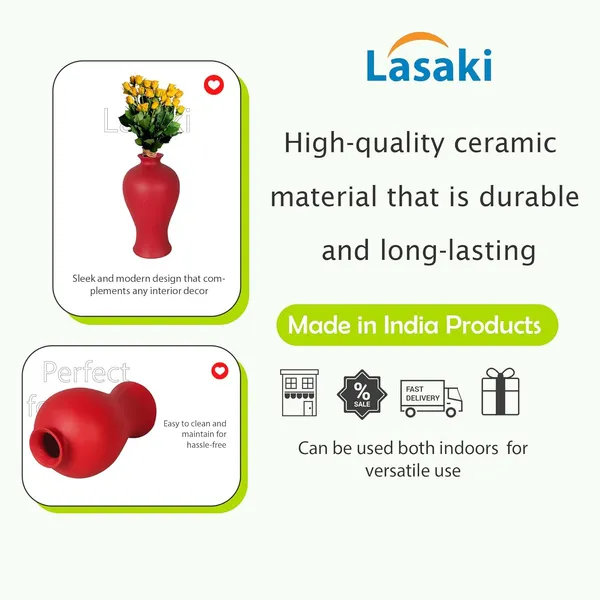 Apsara_Small_Red_Ceramic_Flower_Vase_For_Living_Room,_Bedroom,_Dining_Table,_Home_Decoration,_Artificial_Flowers_(D_-_11.5_X_H_-_20_Cm)