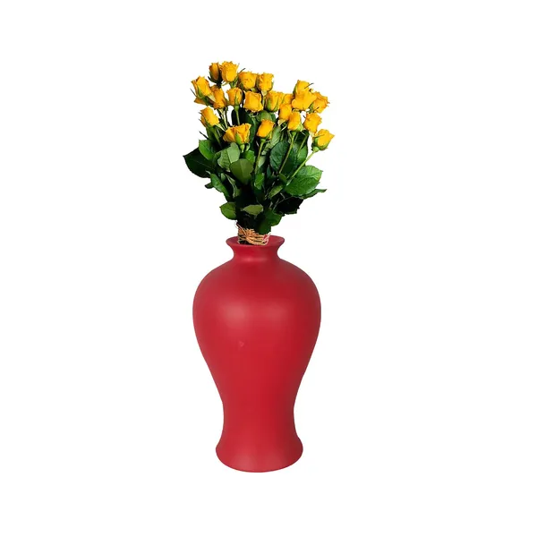 Apsara_Small_Red_Ceramic_Flower_Vase_For_Living_Room,_Bedroom,_Dining_Table,_Home_Decoration,_Artificial_Flowers_(D_-_11.5_X_H_-_20_Cm)