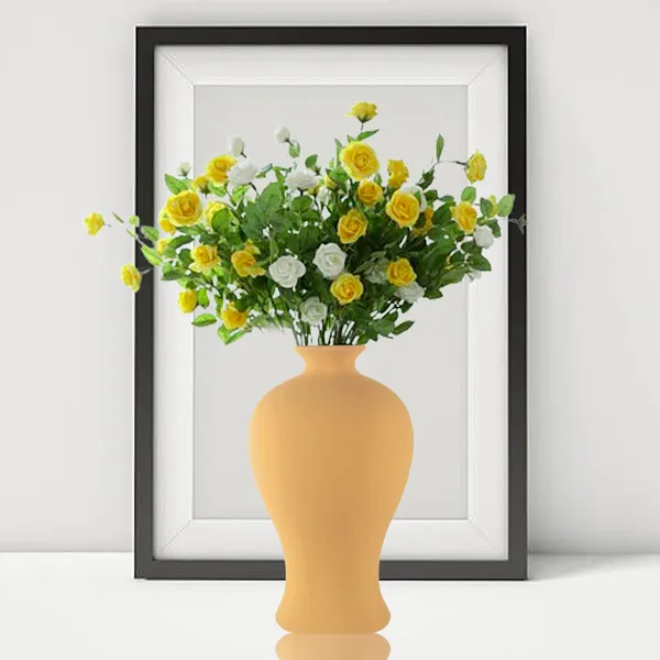 Apsara_Small_Ginger_Ceramic_Flower_Vase_For_Living_Room,_Bedroom,_Dining_Table,_Home_Decoration,_Artificial_Flowers_(D_-_11.5_X_H_-_20_Cm)