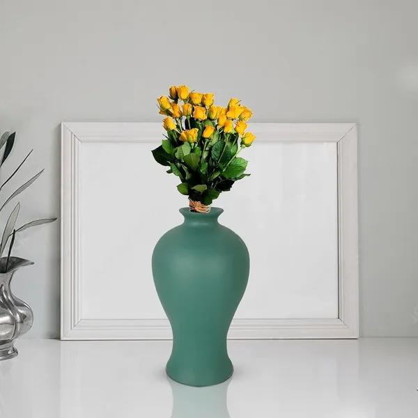 Apsara_Small_Deep_Jungle_Ceramic_Flower_Vase_For_Living_Room,_Bedroom,_Dining_Table,_Home_Decoration,_Artificial_Flowers_(D_-_11.5_X_H_-_20_Cm)