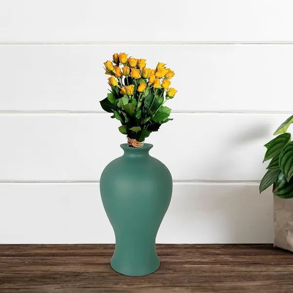 Apsara_Small_Deep_Jungle_Ceramic_Flower_Vase_For_Living_Room,_Bedroom,_Dining_Table,_Home_Decoration,_Artificial_Flowers_(D_-_11.5_X_H_-_20_Cm)