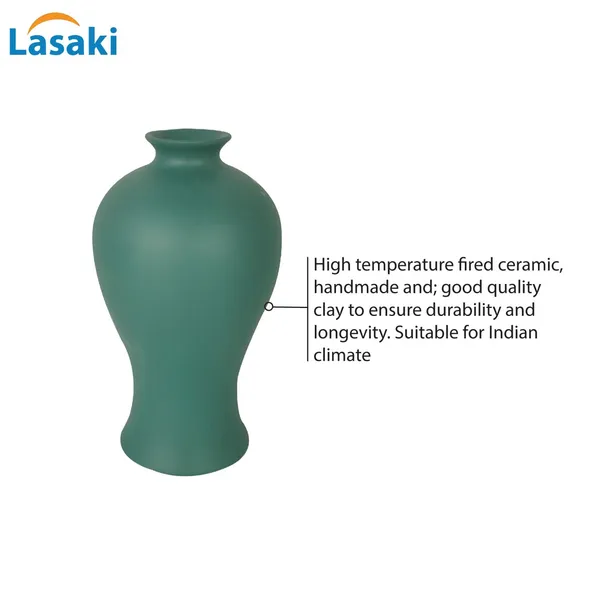 Apsara_Small_Deep_Jungle_Ceramic_Flower_Vase_For_Living_Room,_Bedroom,_Dining_Table,_Home_Decoration,_Artificial_Flowers_(D_-_11.5_X_H_-_20_Cm)