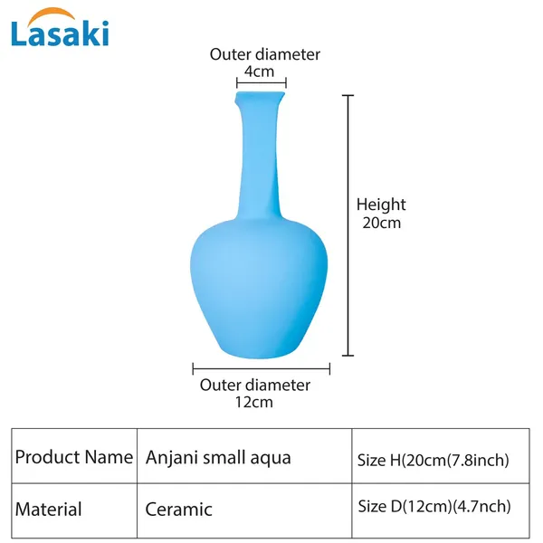Anjani_Small_Aqua_Ceramic_Flower_Vase_For_Living_Room,_Bedroom,_Dining_Table,_Home_Decoration,_Artificial_Flowers_(D_-_12_X_H_-_20_Cm)