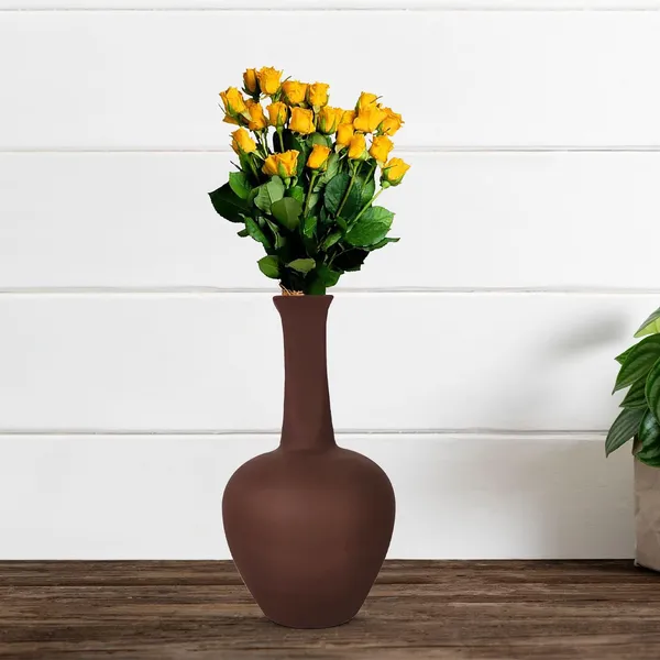 Anjani_Small_Truffle_Ceramic_Flower_Vase_For_Living_Room,_Bedroom,_Dining_Table,_Home_Decoration,_Artificial_Flowers_(D_-_12_X_H_-_20_Cm)