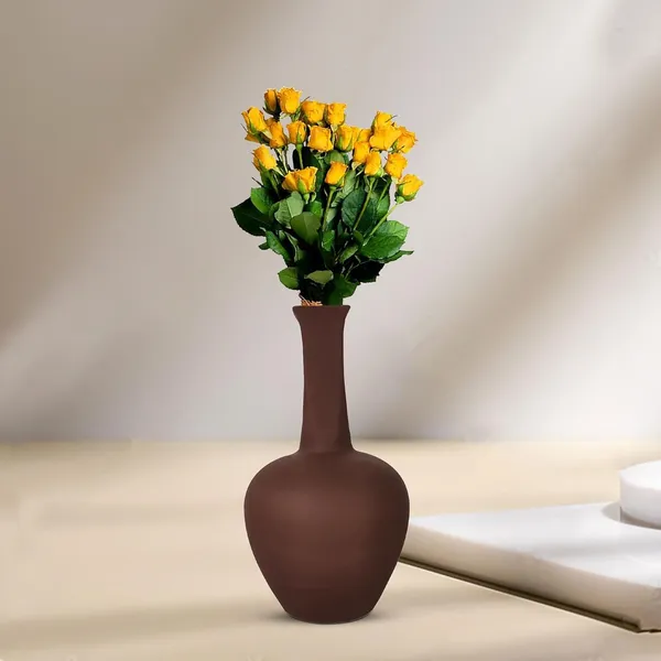 Anjani_Small_Truffle_Ceramic_Flower_Vase_For_Living_Room,_Bedroom,_Dining_Table,_Home_Decoration,_Artificial_Flowers_(D_-_12_X_H_-_20_Cm)