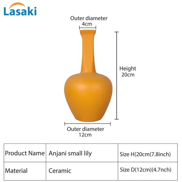 Anjani_Small_Lily_Ceramic_Flower_Vase_For_Living_Room,_Bedroom,_Dining_Table,_Home_Decoration,_Artificial_Flowers_(D_-_12_X_H_-_20_Cm)