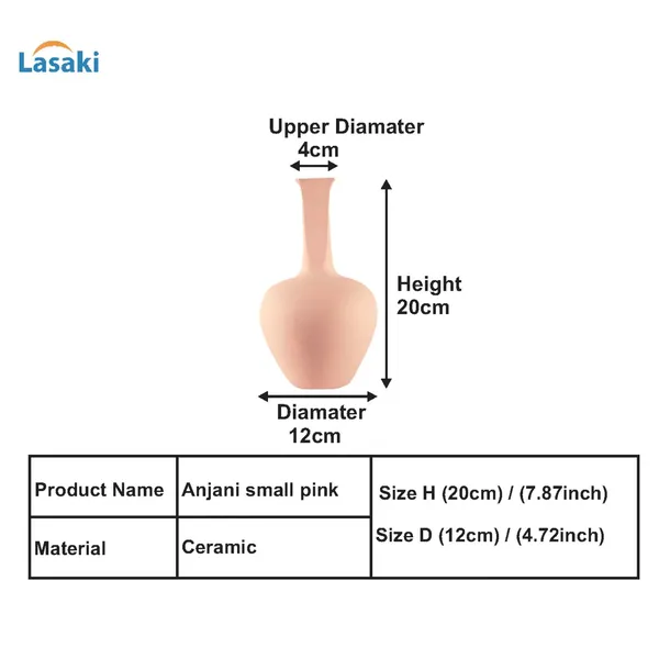 Anjani_Small_Pink_Ceramic_Flower_Vase_For_Living_Room,_Bedroom,_Dining_Table,_Home_Decoration,_Artificial_Flowers_(D_-_12_X_H_-_20_Cm)