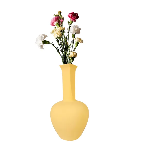 Anjani_Small_Saffron_Ceramic_Flower_Vase_For_Living_Room,_Bedroom,_Dining_Table,_Home_Decoration,_Artificial_Flowers_(D_-_12_X_H_-_20_Cm)