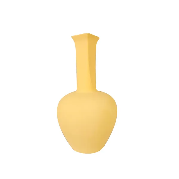 Anjani_Small_Saffron_Ceramic_Flower_Vase_For_Living_Room,_Bedroom,_Dining_Table,_Home_Decoration,_Artificial_Flowers_(D_-_12_X_H_-_20_Cm)