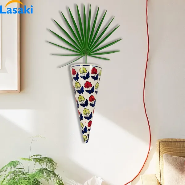 Cloy_Big_Wall_Hanging_Ceramic_Pots_For_Indoor_Plants,_Planters,_Flower,_Gamla,Outdoor,Balcony,Home,Round,Garden,_Office_Decor,Succulent(L_-_7_X_W_-_10_X_H_-_26_Cm)