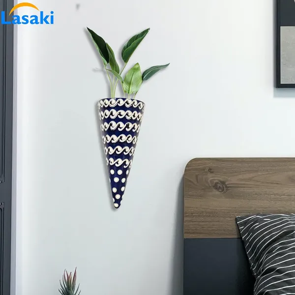 Cloy_Medium_Wall_Hanging_Ceramic_Pots_For_Indoor_Plants,_Planters,_Flower,_Gamla,Outdoor,Balcony,Home,Round,Garden,_Office_Decor,Succulent(L_-_6_X_W_-_8.5_X_H_-_20_Cm)