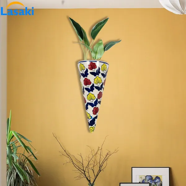 Cloy_Medium_Wall_Hanging_Ceramic_Pots_For_Indoor_Plants,_Planters,_Flower,_Gamla,Outdoor,Balcony,Home,Round,Garden,_Office_Decor,Succulent(L_-_6_X_W_-_8.5_X_H_-_20_Cm)