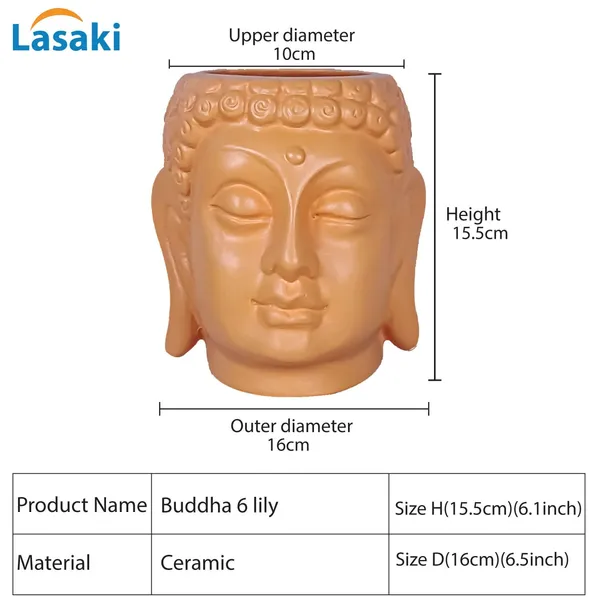 Buddha_6_Lily_Ceramic_Pots_For_Indoor_Plants,_Planters,_Flower,Gamla,Outdoor,Balcony,Home,Decor,Succulent(H_-_15.5_X_D_-_16_Cm)