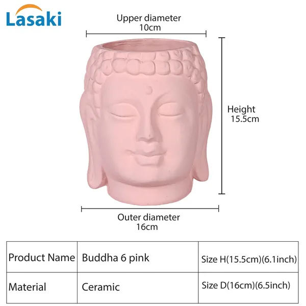 Buddha_6_Pink_Ceramic_Pots_For_Indoor_Plants,_Planters,_Flower,_Pots,_Gamla,Outdoor,Balcony,Home,Round,Garden,_Office_Decor,Succulent(H_-_15.5_X_D_-_16_Cm)