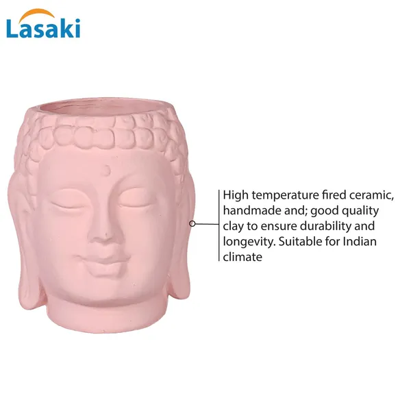 Buddha_6_Pink_Ceramic_Pots_For_Indoor_Plants,_Planters,_Flower,_Pots,_Gamla,Outdoor,Balcony,Home,Round,Garden,_Office_Decor,Succulent(H_-_15.5_X_D_-_16_Cm)