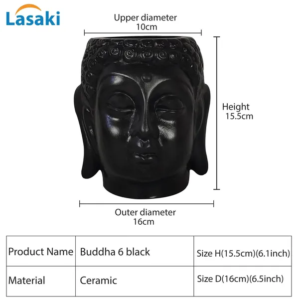 Buddha_6_Black_Ceramic_Pots_For_Indoor_Plants,_Planters,_Flower,_Pots,_Gamla,Outdoor,Balcony,Home,Round,Garden,_Office_Decor,Succulent(H_-_15.5_X_D_-_16_Cm)