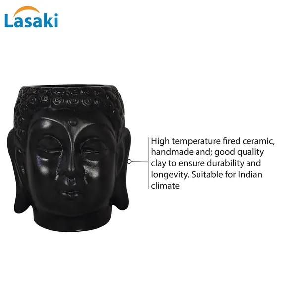 Buddha_6_Black_Ceramic_Pots_For_Indoor_Plants,_Planters,_Flower,_Pots,_Gamla,Outdoor,Balcony,Home,Round,Garden,_Office_Decor,Succulent(H_-_15.5_X_D_-_16_Cm)
