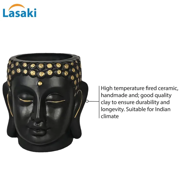 Buddha_6_Black_Gold_Ceramic_Pots_For_Indoor_Plants,_Planters,_Flower,_Pots,_Gamla,Outdoor,Balcony,Home,Round,Garden,_Office_Decor,Succulent(H_-_15.5_X_D_-_16_Cm)