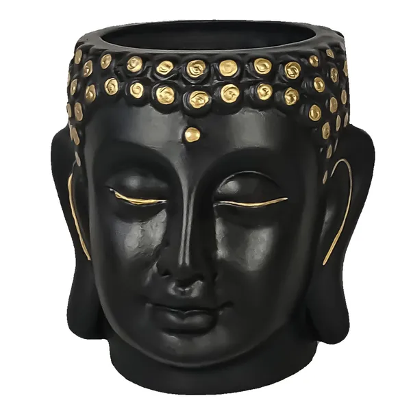 Buddha_6_Black_Gold_Ceramic_Pots_For_Indoor_Plants,_Planters,_Flower,_Pots,_Gamla,Outdoor,Balcony,Home,Round,Garden,_Office_Decor,Succulent(H_-_15.5_X_D_-_16_Cm)