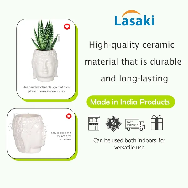 Buddha_3.5_White_Ceramic_Pots_For_Indoor_Plants,_Planters,_Flower,_Pots,_Gamla,Outdoor,Balcony,Home,Round,Garden,_Office_Decor,Succulent(H_-_9_X_D_-_8.5_Cm)