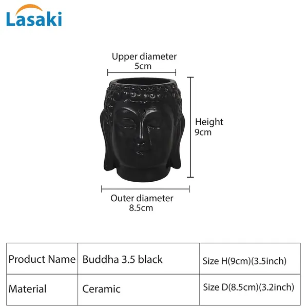 Buddha_3.5_Black_Ceramic_Pots_For_Indoor_Plants,_Planters,_Flower,_Pots,_Gamla,Outdoor,Balcony,Home,Round,Garden,_Office_Decor,Succulent(H_-_9_X_D_-_8.5_Cm)