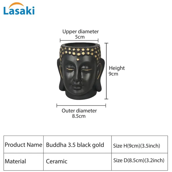 Buddha_3.5_Black_Gold_Ceramic_Pots_For_Indoor_Plants,_Planters,_Flower,_Pots,_Gamla,Outdoor,Balcony,Home,Round,Garden,_Office_Decor,Succulent(H_-_9_X_D_-_8.5_Cm)