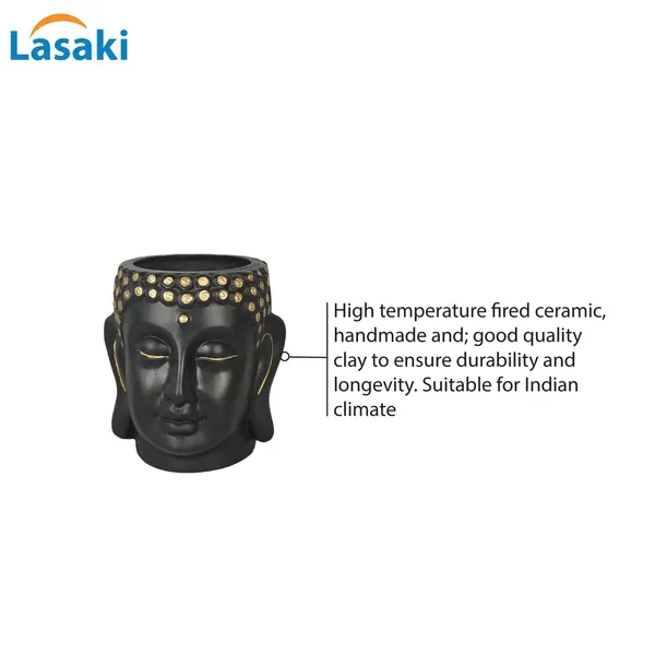 Buddha_3.5_Black_Gold_Ceramic_Pots_For_Indoor_Plants,_Planters,_Flower,_Pots,_Gamla,Outdoor,Balcony,Home,Round,Garden,_Office_Decor,Succulent(H_-_9_X_D_-_8.5_Cm)