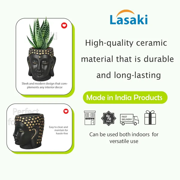 Buddha_3.5_Black_Gold_Ceramic_Pots_For_Indoor_Plants,_Planters,_Flower,_Pots,_Gamla,Outdoor,Balcony,Home,Round,Garden,_Office_Decor,Succulent(H_-_9_X_D_-_8.5_Cm)