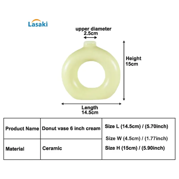 Donut_Vase_6_Inch_Cream_Ceramic_Flower_Vase_For_Living_Room,_Bedroom,_Dining_Table,_Home_Decoration,_Artificial_Flowers_(L_-_14.5_X_W_-_4.5_X_H_-_15_Cm)