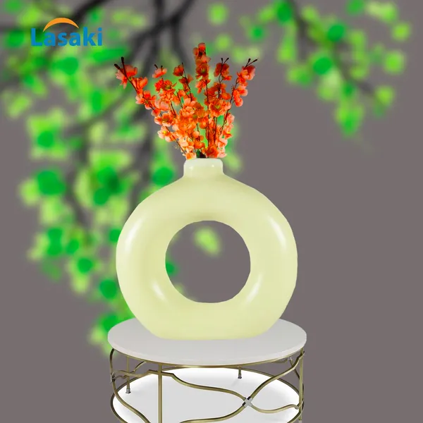 Donut_Vase_8_Inch_Cream_Ceramic_Flower_Vase_For_Living_Room,_Bedroom,_Dining_Table,_Home_Decoration,_Artificial_Flowers_(L_-_21_X_W_-_6_X_H_-_20_Cm)