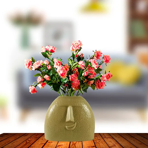 Smirk_U_Smile_Cream_Ceramic_Flower_Vase_For_Living_Room,_Bedroom,_Dining_Table,_Home_Decoration,_Artificial_Flowers_(L_-_16.5_X_W_-_7_X_H_-_14.5_Cm)